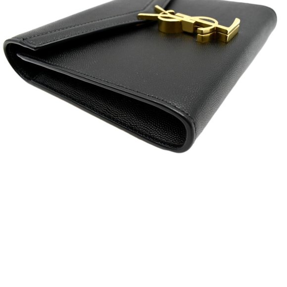 YVES SAINT LAURENT  Cassandra Grain De Poudre Embossed Crossbody Bag Black - Picture 7 of 9